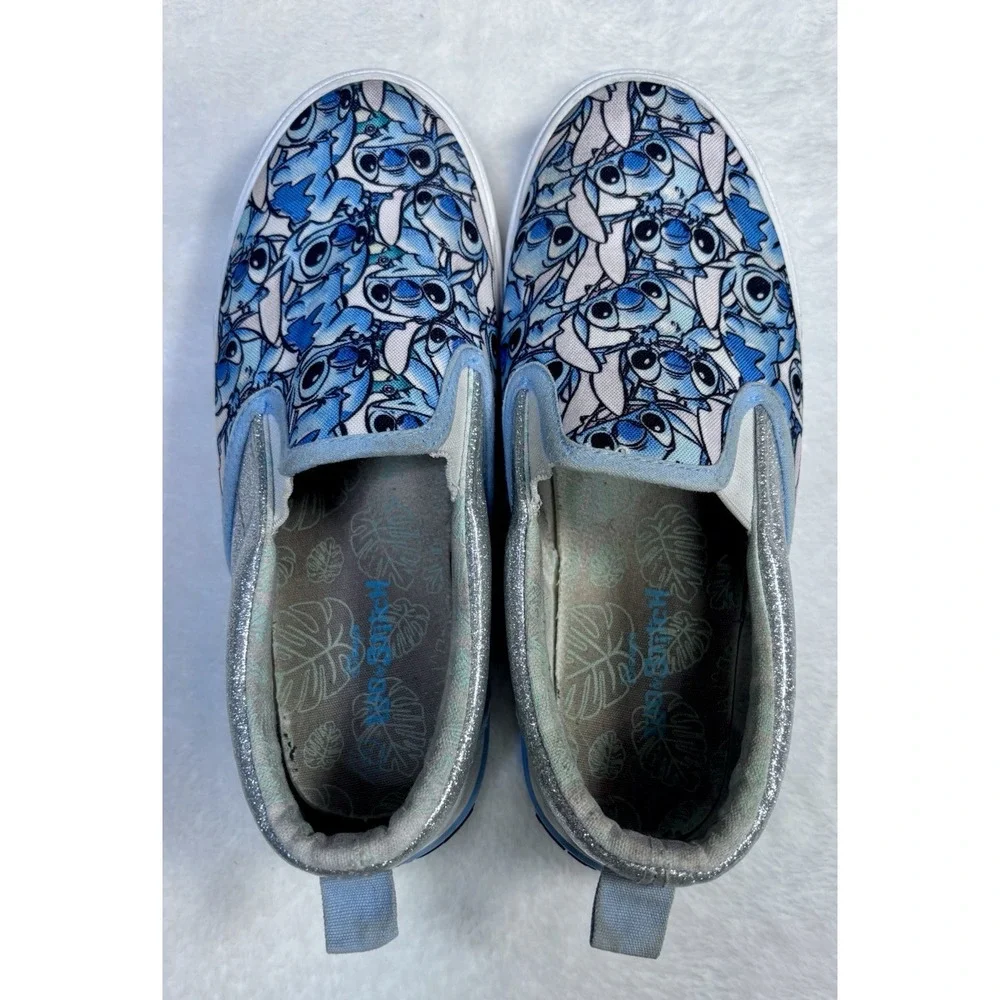 Stitch Ground Up Disney Lilo Stitch silver glitter Slip On Shoes sneaker youth 3